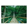 thumbnail image 2 of Tropical Cutting Board, Bamboo Pedestrian Suspension Bridge over River in Tropical Forest Philippines, Decorative Tempered Glass Cutting and Serving Board, Small Size, Green Beige, by Ambesonne, 2 of 5