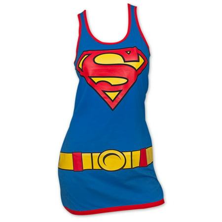 Superman Costume Womens Tank Top Dress - Blue