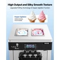 thumbnail image 3 of VEVOR Commercial Ice Cream Machine, 20-28L/H Yield, 2200W 3-Flavor Countertop Soft Serve Ice Cream Maker with 2 x 6L Hoppers & Hopper Agitation, Pre-Cooling Self-Cleaning for Snack Dessert Shops, 3 of 9