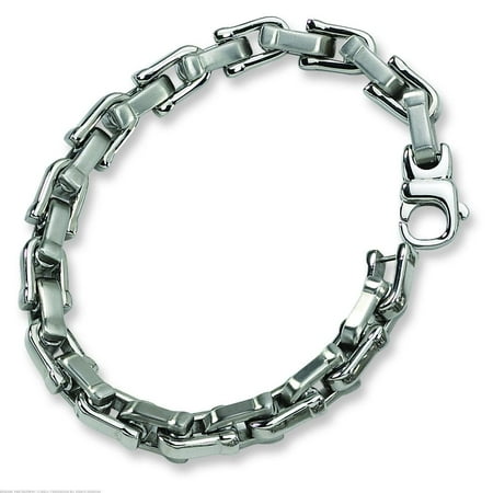 Brushed Mens Link Bracelet - Stainless Steel Brushed Mens Link Bracelet 8.5