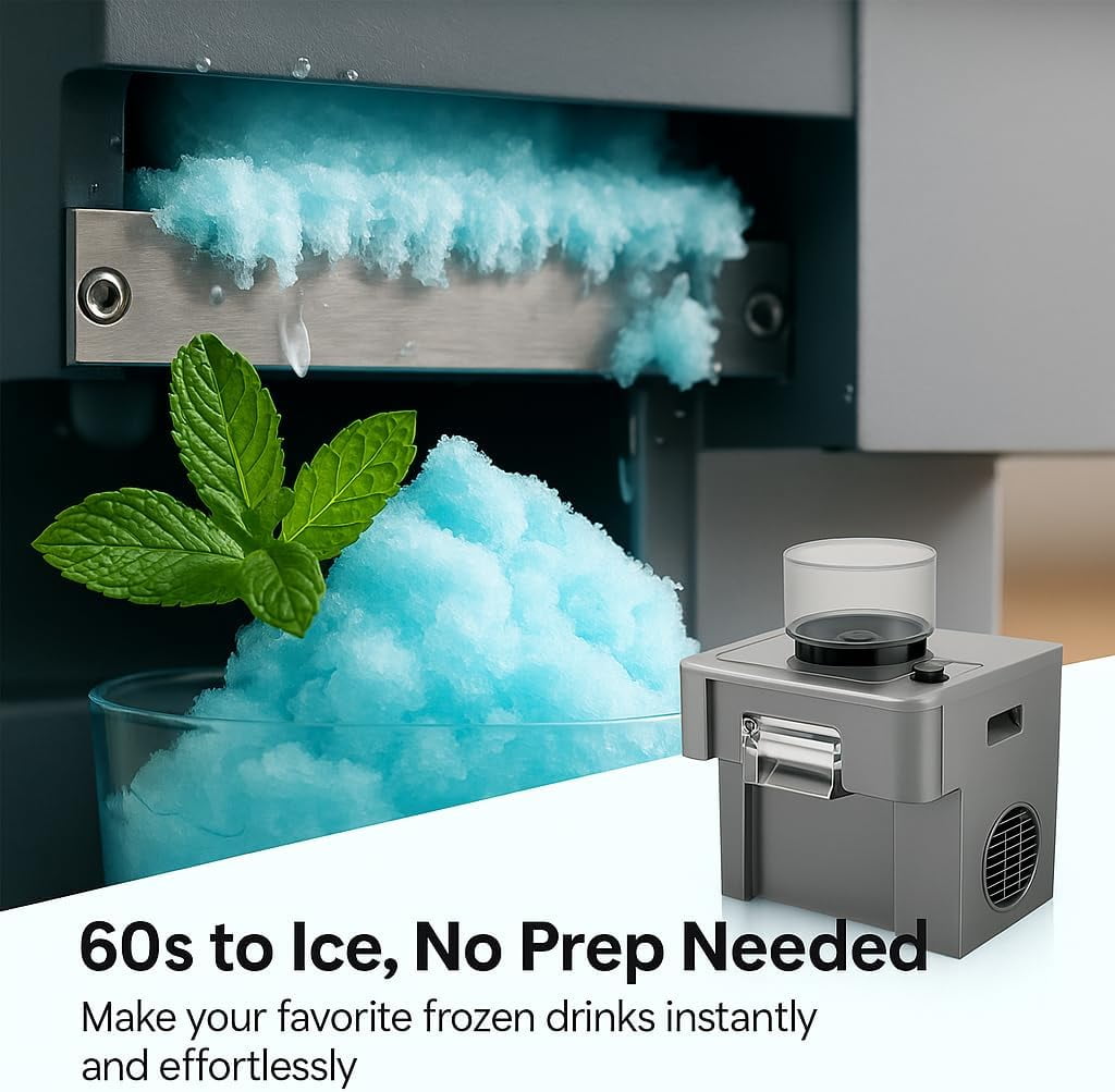 Ice Machine with 15 Ice Modes, 60s Fast Making Slushies, Smoothies, and Margaritas, for Home, or Outdoor Use