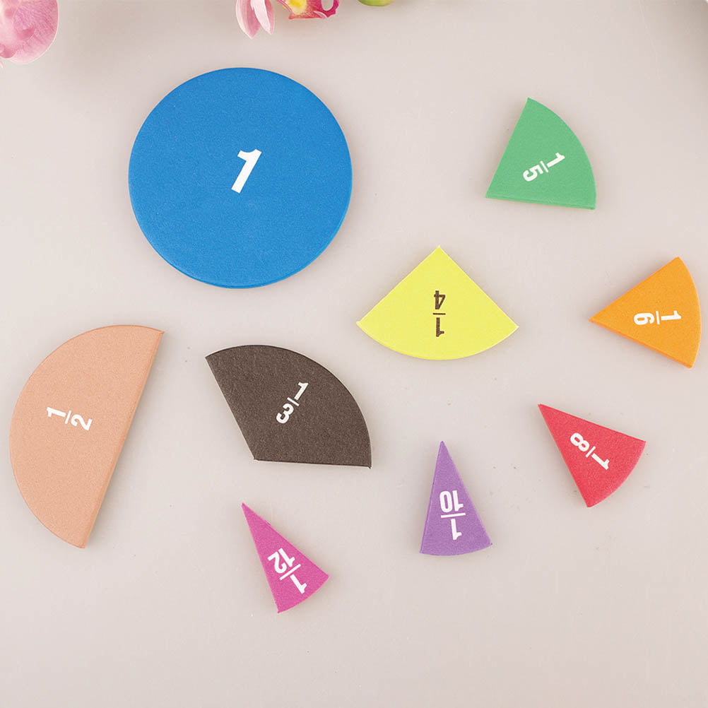 51pcs Circular Fractions Counting Preschool Montessori Education Math Toys Kids 