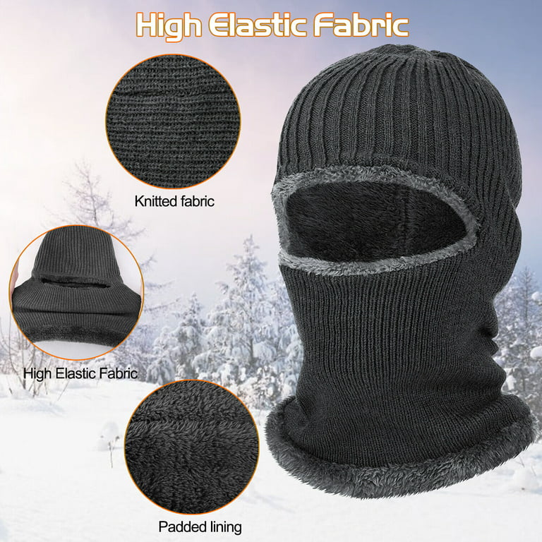 Balaclava Ski Mask 1 hole Full Face Beanie Winter Hat Cap Fleece Trapper  Outdoor