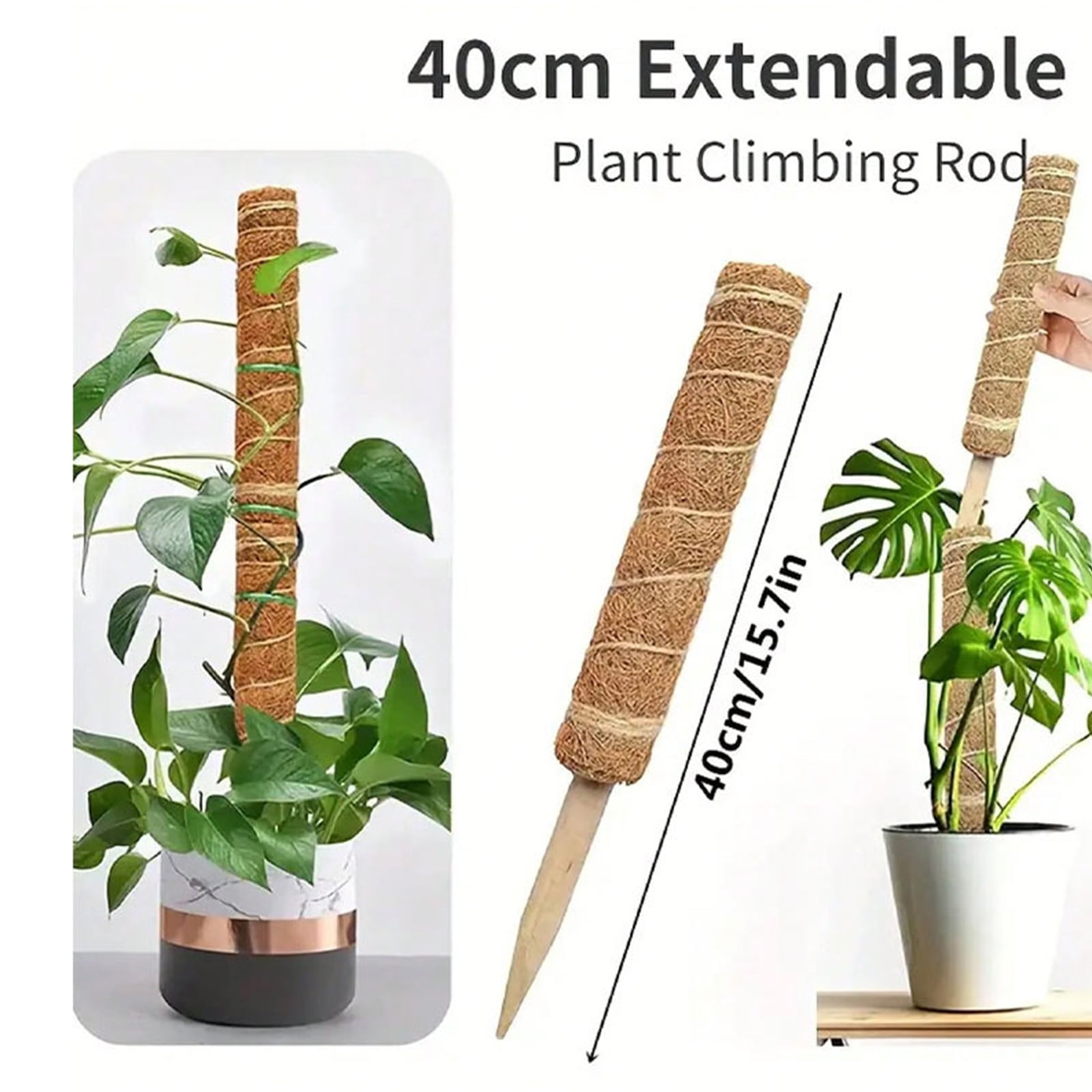 4 Pack 47.5 Inch Moss Poles for Climbing Plants, Monstera