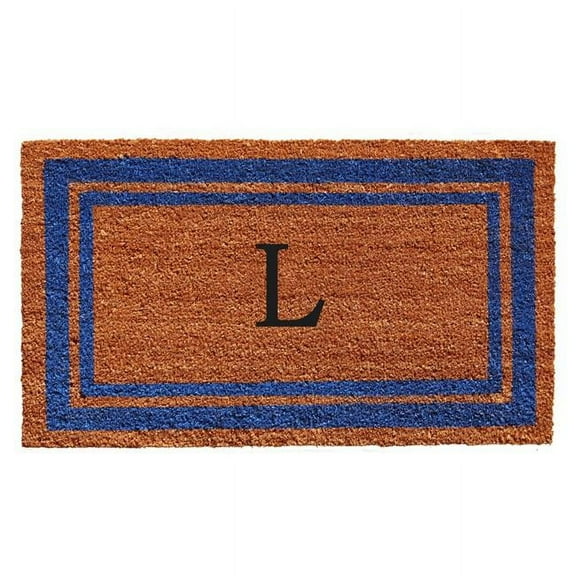 Calloway Mills Blue Border 24" x 36" Monogram Outdoor Doormat (Letter M)