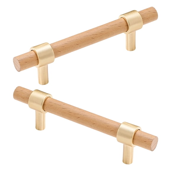 1pair Wooden Knob Simple Cabinet Door Handle Cupboard Drawer Pulls Hardware