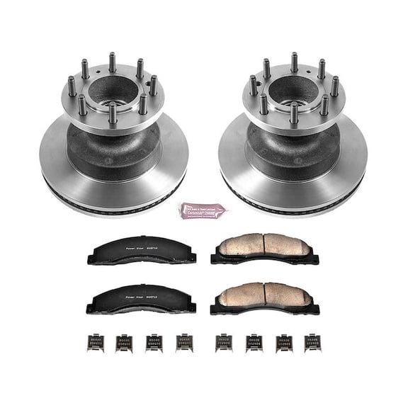 Front Brake Pad and Rotor Kit - Compatible with 2008 - 2019, 2021 - 2025 Ford E-350 Super Duty 2009 2010 2011 2012 2013 2014 2015 2016 2017 2018 2022 2023 2024