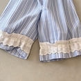 thumbnail image 4 of SHTXOZHI Toddler Girls Cute Pants Lace Ruffle Trim Elastic Waisted Pants Lightweight Breathable Print Loose Casual Bottoms, 4 of 7