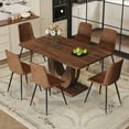 thumbnail image 2 of LUFTUT Modern Dining Table for 6, Walnut Kitchen Table with U-Shaped Pedestal Base, 1.8" Thick MDF Dinner Table, Rectangular Top, Easy Assembly for Apartment/Loft, 2 of 8
