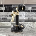 thumbnail image 6 of VintiquE - Black Brass Finish Miniature Tabletop Telephone Small Candle Stick Telephone Brass Finish Rotary dial Vintage Model Ornament Collection, 6 of 10