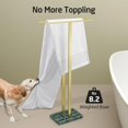 thumbnail image 3 of Standing Towel Rack Towel Rack Stand with Marble Base for Bathroom Floor SUS Stainless Steel Brushed Finish BTH, 3 of 9