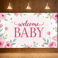 thumbnail image 7 of Floral Themed Welcome Baby Backdrop Banner Party Decoration Background for Baby Shower Events Photography Props Newborn Celebrations, 7 of 7