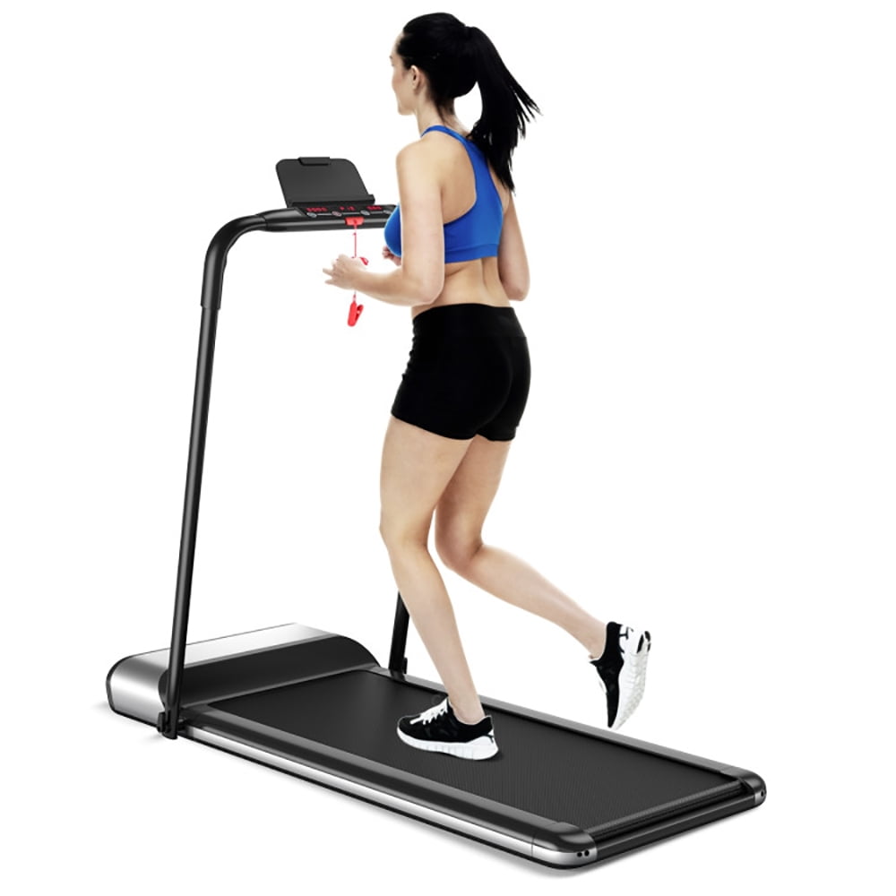 Demifill Foldable Compact Treadmill, Ultra-thin Electric Folding Motorized Treadmill with LCD Monitor Low Noise, Black