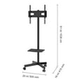 BENTISM Modern Rolling TV Stand Height Adjustable Mobile TV Cart Floor