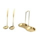 thumbnail image 4 of Soporte para cucharones de sopa, soporte para cucharas y 2 cucharas, soporte para cucharas de acero inoxidable para Oro, 4 of 9