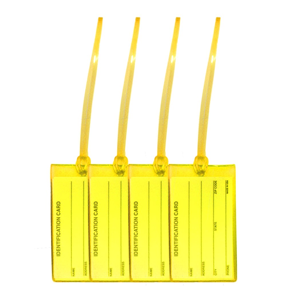 Jelly Luggage Tags 4 Neon Yellow Luggage Tags High Visibility
