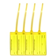 4 Neon Yellow Luggage Tags | High Visibility Travel Tags | Fits ID or Business Card | Made in USA