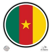 Cameroon Flag - 3" Vinyl Sticker - For Car Laptop I-Pad Phone Helmet Hard Hat - Waterproof Decal