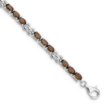 Primal Silver Sterling Silver Rhodium-plated Smoky Quartz Bracelet