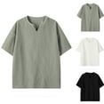 thumbnail image 1 of Fanxing Big And Tall T Shirts V Neck Gray Short Sleeve Tops Streetwear M, 1 of 7