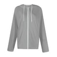 thumbnail image 5 of iHPH7 Zip Up Hoodie Women's Fashion Lightweight Hoodies for Women Casual Outerwear Light Jackets for Women's Activewear Travel Outfits for Women Gray S, 5 of 6