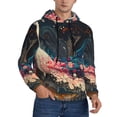 thumbnail image 2 of Uemuo Abstract Peacock Painting Pattern Men's Hoodie - Casual Pullover Hoodie with Kangaroo Pocket, Stylish Hooded Sweatshirt for Everyday Wear-4X-Large, 2 of 7