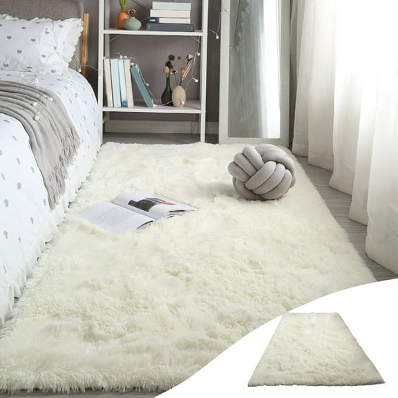 Bedroom Area Rug,Living Room Shag Rug,Kids Furry Carpet,Nursery Dorm Fuzzy Rug,Ultra Soft Non-Slip,Modern Design Easy Clean Indoor Rug Holiday Gifts