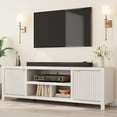 thumbnail image 4 of Fluted TV Stand for 80 Inch, Modern Entertainment Center with Storage, Wooden Media Console Cabinet with Fluted Door and Gold Handle for Living Room Bedroom, 4 of 7