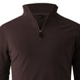 thumbnail image 5 of Miluxas Men's Quarter Zip Up Sweaters Slim Fit Lightweight Mock Neck Pullover Casual Polo Sweaters Coffee, 5 of 6