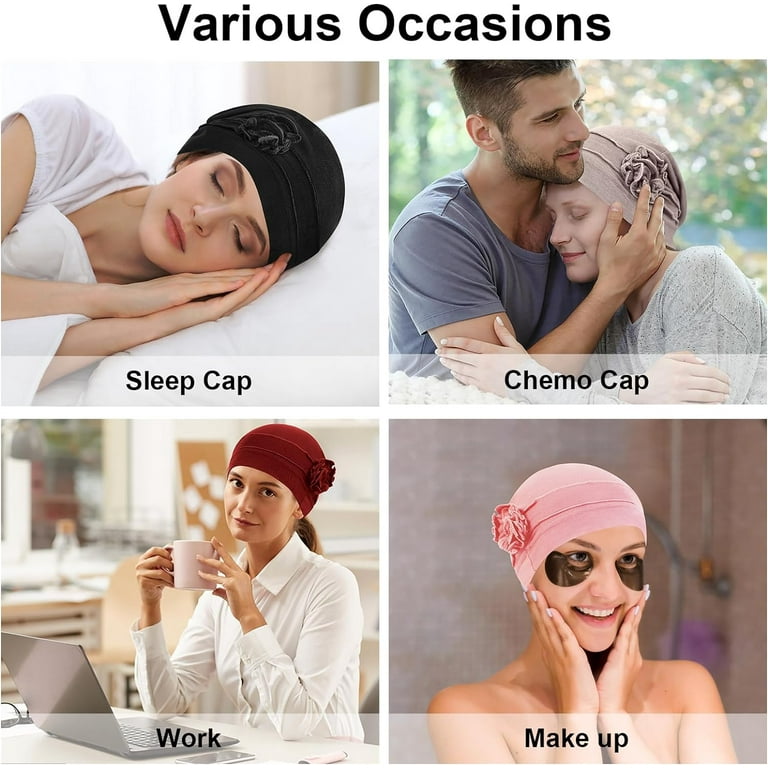 Phogary Chemo Headwear Turban Cap, 4pcs Flower Design  display picture 1