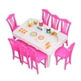 thumbnail image 1 of Dollhouse Dining Table Set,1:12 Dollhouse Dining Table Set For Kids Broaden Cognition Exquisite Miniature Dining Table, 1 of 8