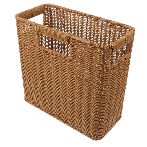 SHOWERORO Cesta De Almacenamiento Alta Y Estrecha Con Asas Color Chocolate Para Organización En Cocina Y
