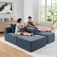 thumbnail image 6 of 114" Cloud Sectional Couch with L-Shape Chaise, Modular Sofa with Movable Ottoman, Upholstered Couches for Living Room Bedroom, No Assembly Required (Gray), 6 of 11