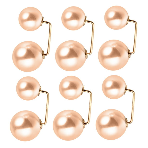 6 broches de perlas de imitación para mujer, de seguridad, a la moda, con botones para cuello chal y falda.