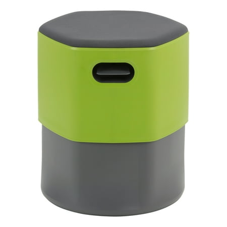 Adjustable Height Resin - Profile Series Adjustable-Height Active Learning Stool-Green Resin Side/Dark Gray Upholstered Seat