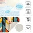 thumbnail image 3 of Yayeee Bath Rug for Bathroom Floor Non Slip Rectangle Fluffy Soft Absorbent Mat, 16"x24", Yellow Geometric, 3 of 7