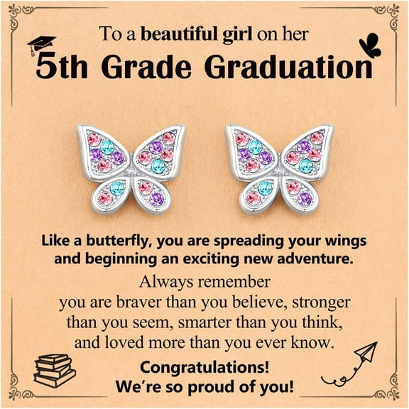 Hypoallergenic Butterfly Earrings for Daughter/Granddaughter/Niece, Valentines Christmas Birthday Gifts for woman