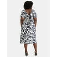 thumbnail image 3 of Time and Tru Women's and Women's Plus Square Neck Midi Dress, Sizes XS-4X, 3 of 4