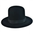 thumbnail image 2 of Amish Buffalo Fur Felt Open Crown Fedora Hat - 7 - Black, 2 of 4