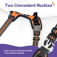 thumbnail image 6 of Pigo Dog Harness No Pull Pet Harness with 2 Leash Clips, Adjustable Soft Padded Dog Vest, No Choke Reflective Outdoor Pet Oxford Vest with Easy Control Handle for Large Dogs, Orange, 6 of 11