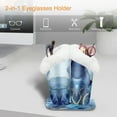 thumbnail image 3 of Fintie Plush Lined Double Eyeglasses Holder with Magnetic Base, Anti-scratch PU Leather Glasses Stand Case, Ocean Marble, 3 of 7