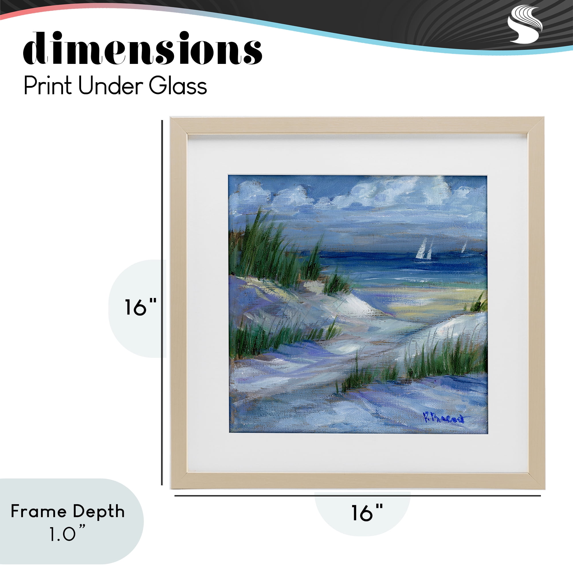 Stupell Industries Crooked Island Dunes & Sailboats Birch Framed Print Under Glass, design by Paul Brent