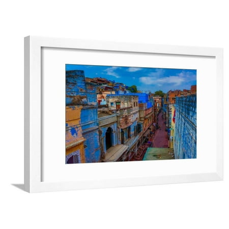 The Blue Rooftops in Jodhpur, the Blue City, Rajasthan, India, Asia Urban Village Architecture  Photo Framed Print Wall Art By Laura (Best Village In India)