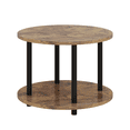 thumbnail image 5 of Modern Brown Round Coffee Table with Wood Top & Metal Frame for Homes Living Room Balcony Office, 5 of 5