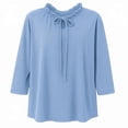thumbnail image 1 of Blusa George para Mujer, Manga 3/4 Azul Talla G, 1 of 4