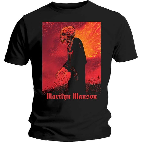 Men's Marilyn Manson Mad Monk Slim Fit T-shirt Medium Black