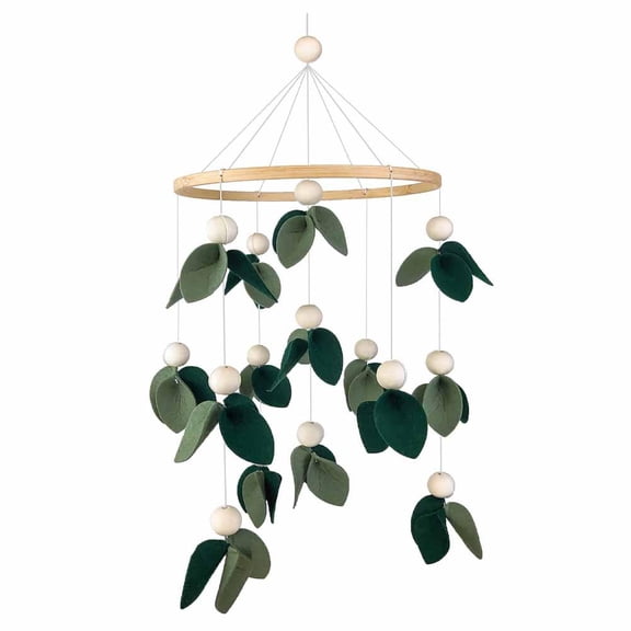 Baby Mobile Soft Felt Nursery Crib, Forest Tree Leaf Nursery Decor Soothe Hanging Toy for Infant Bedroom