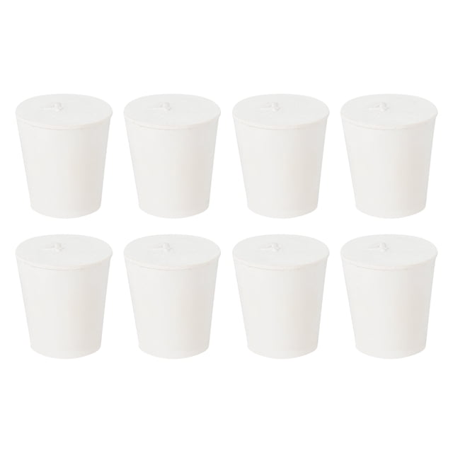 Uxcell 8Pack Tapones de Caucho Sólido, Blanco 4# Tapones Cónicos para Laboratorio, Tapón de Sellado para Tubo, 26x19x28mm