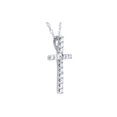 thumbnail image 4 of 1/10ct Diamond Cross Pendant 10K White Gold 1/2" Tall, 4 of 4