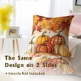 thumbnail image 4 of Autumn Pumpkin Throw Pillow Covers 16x16 Set of 2 Maple Leaves Couch Pillow Cases Thanksgiving Cushion Covers for Home Outdoor Sofa Decor, 4 of 6